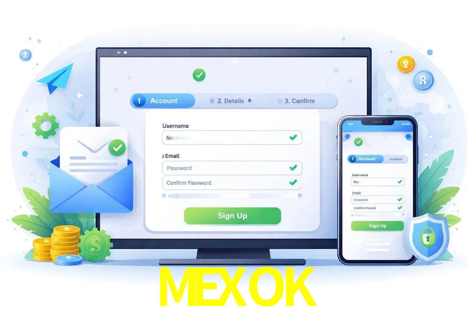 Registro de nuevo usuario y configuración de cuenta MEXOK