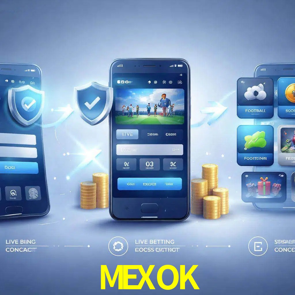 Pasos de acceso a la app MEXOK en pantalla de teléfono móvil
